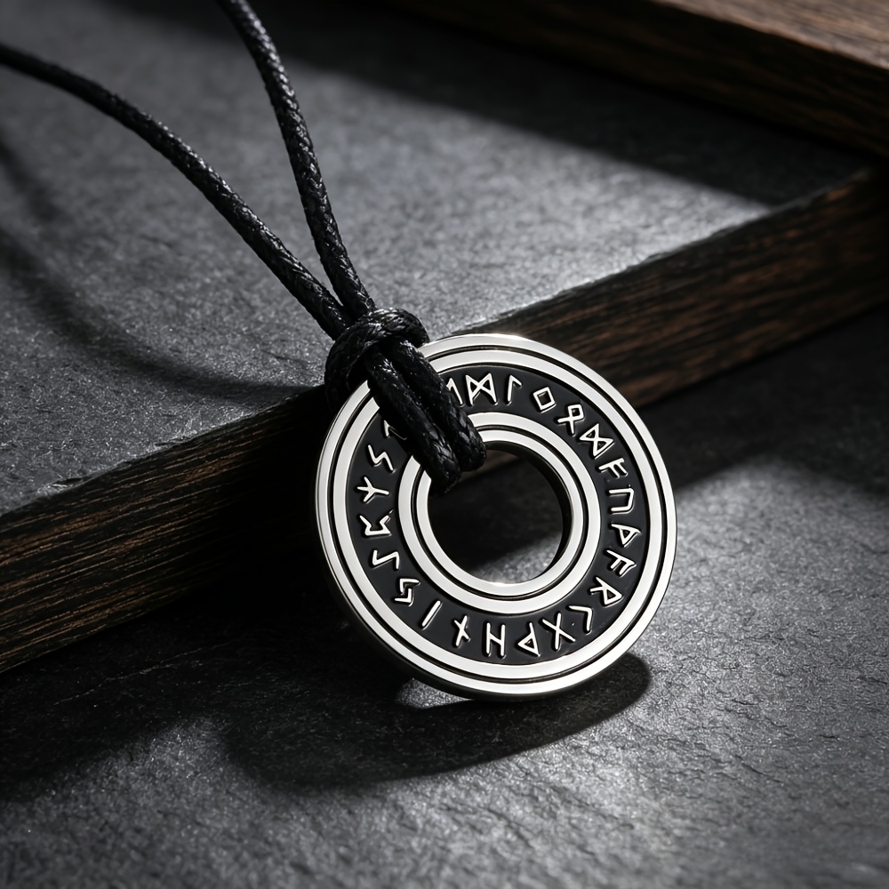 Women's Retro Norse Rune Stainless Steel Pendant Necklace, Gift Idea